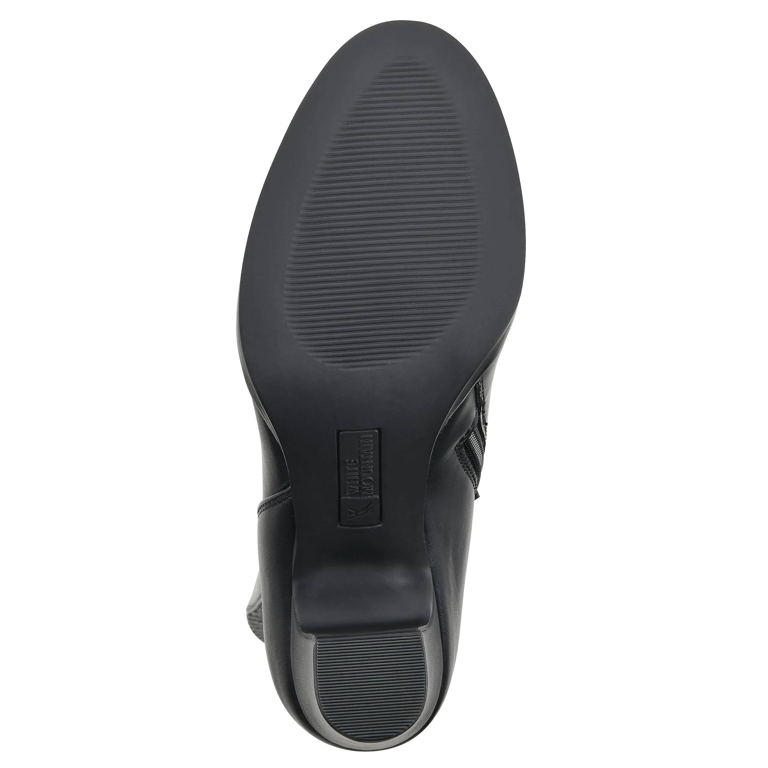 WHITE MOUNTAIN Women's Shoes Teals Block-Heeled Tall Boot, Black/Smooth, 7.5 M