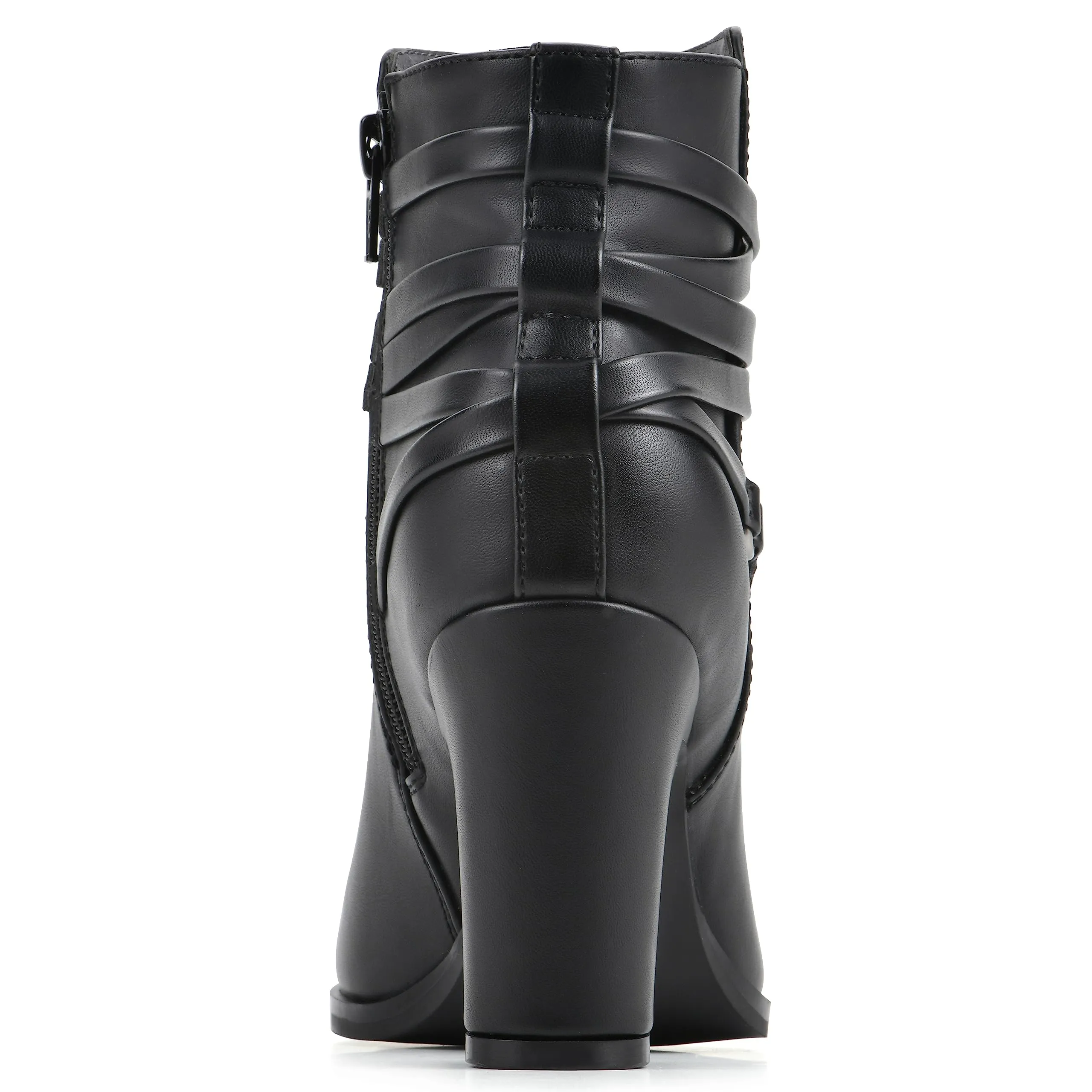 WHITE MOUNTAIN Women's Shoes Teaser Block Heel Bootie, Black/Smooth, 11 M