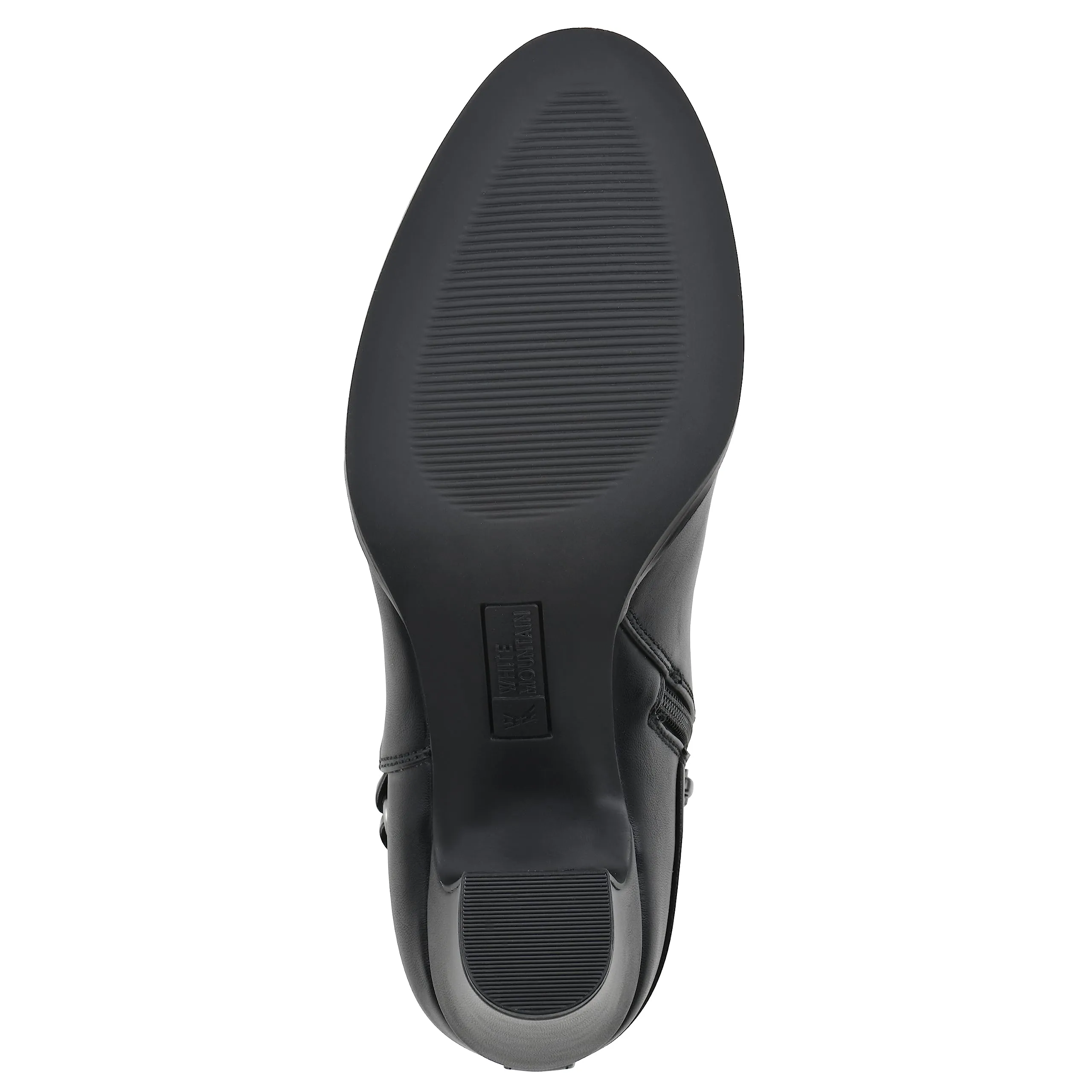 WHITE MOUNTAIN Women's Shoes Teaser Block Heel Bootie, Black/Smooth, 11 M
