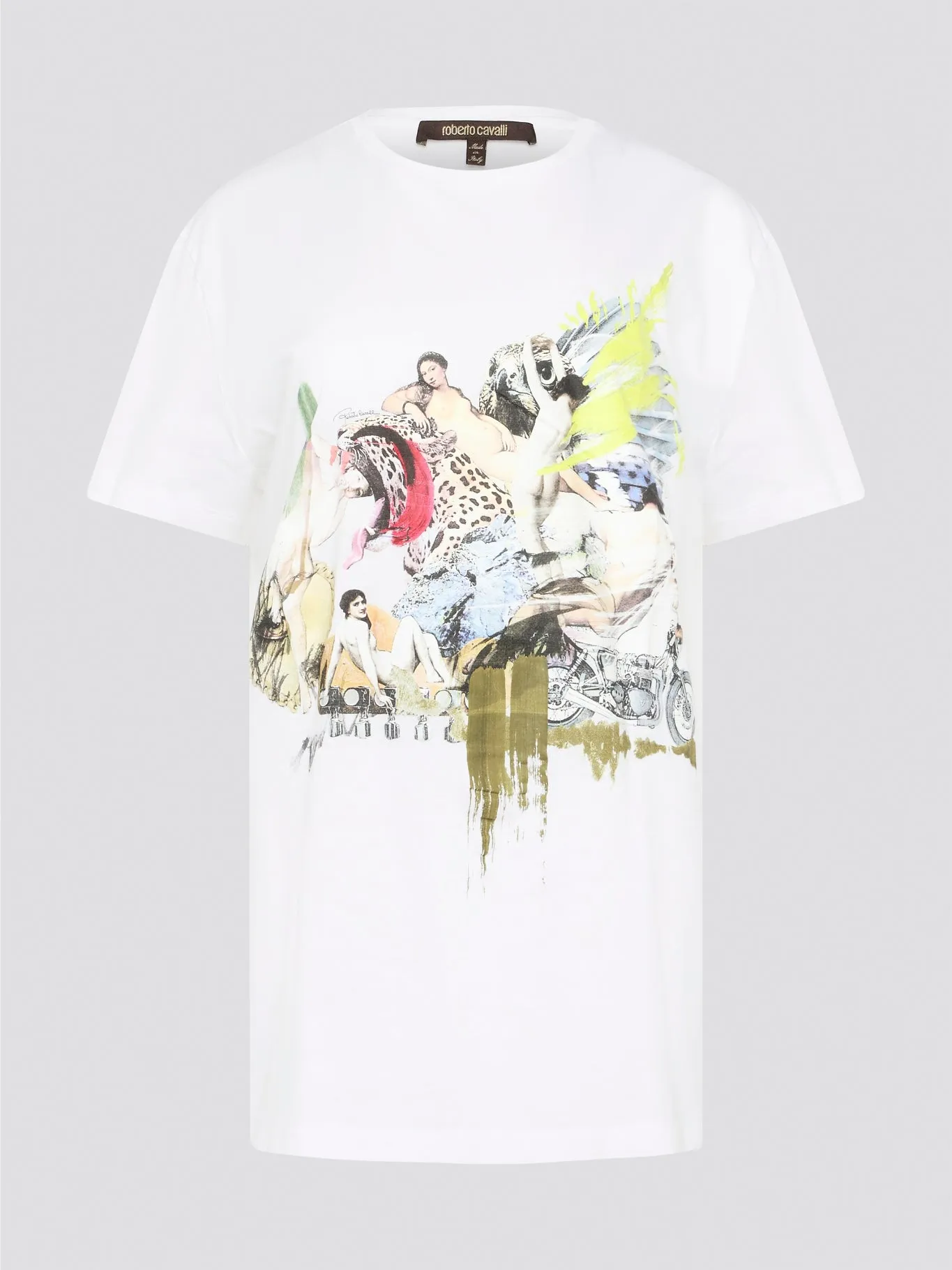 White Printed Oversized T-Shirt