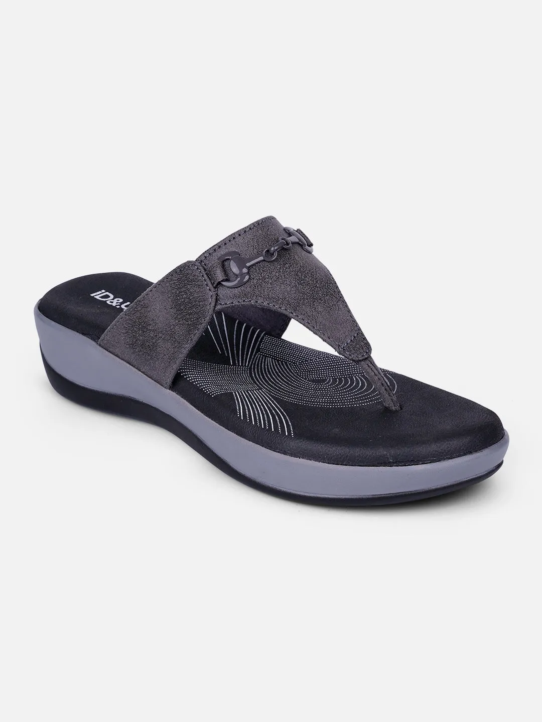 Women's Grey Thong Sandals (IU6003)