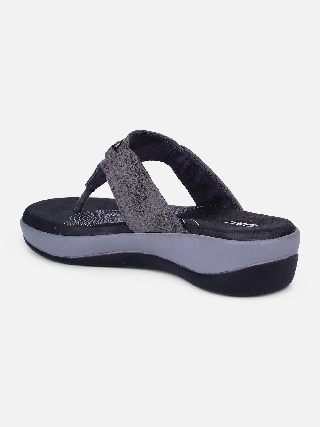 Women's Grey Thong Sandals (IU6003)
