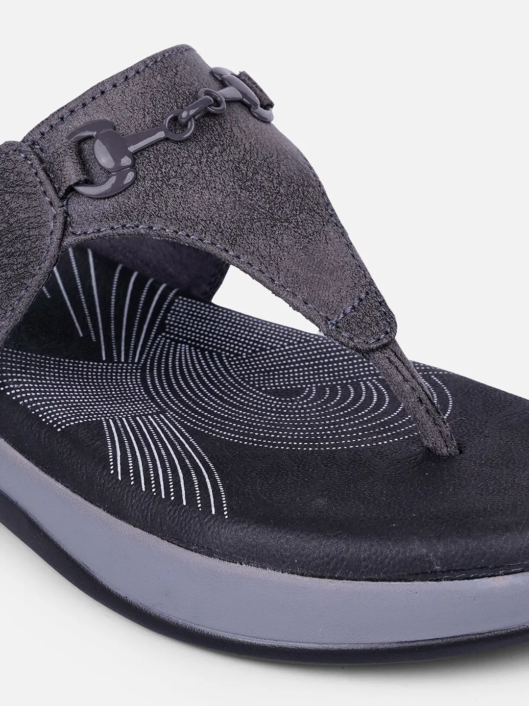 Women's Grey Thong Sandals (IU6003)