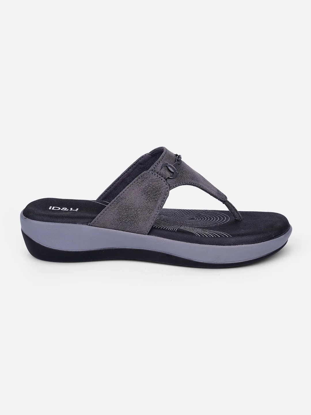 Women's Grey Thong Sandals (IU6003)