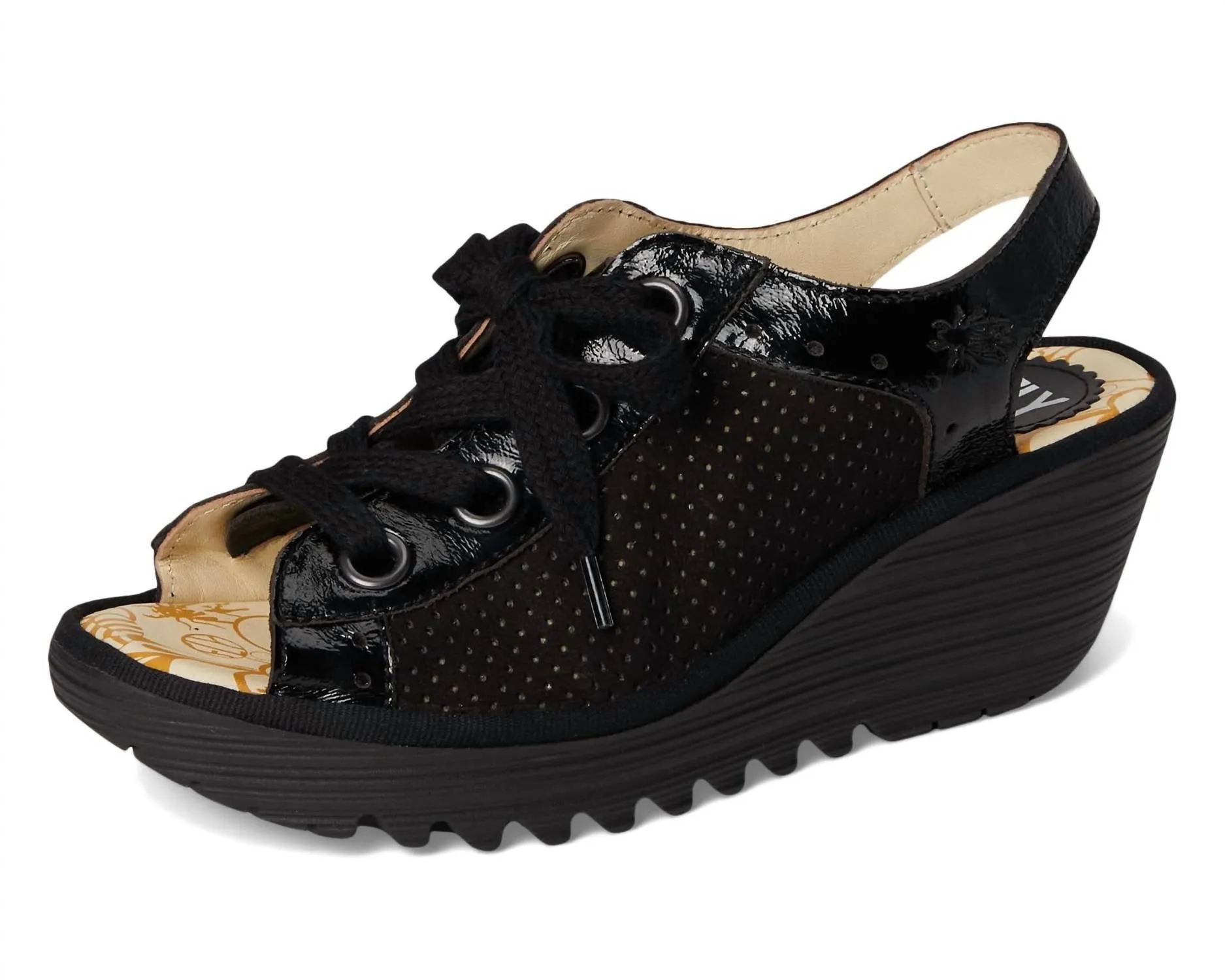 Women's Yuta617Fly Wedge Sandal In Black